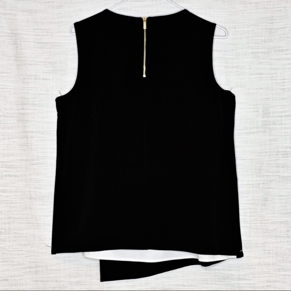 CALVIN KLEIN Blouse black white layered sleeveless - Picture 5 of 5